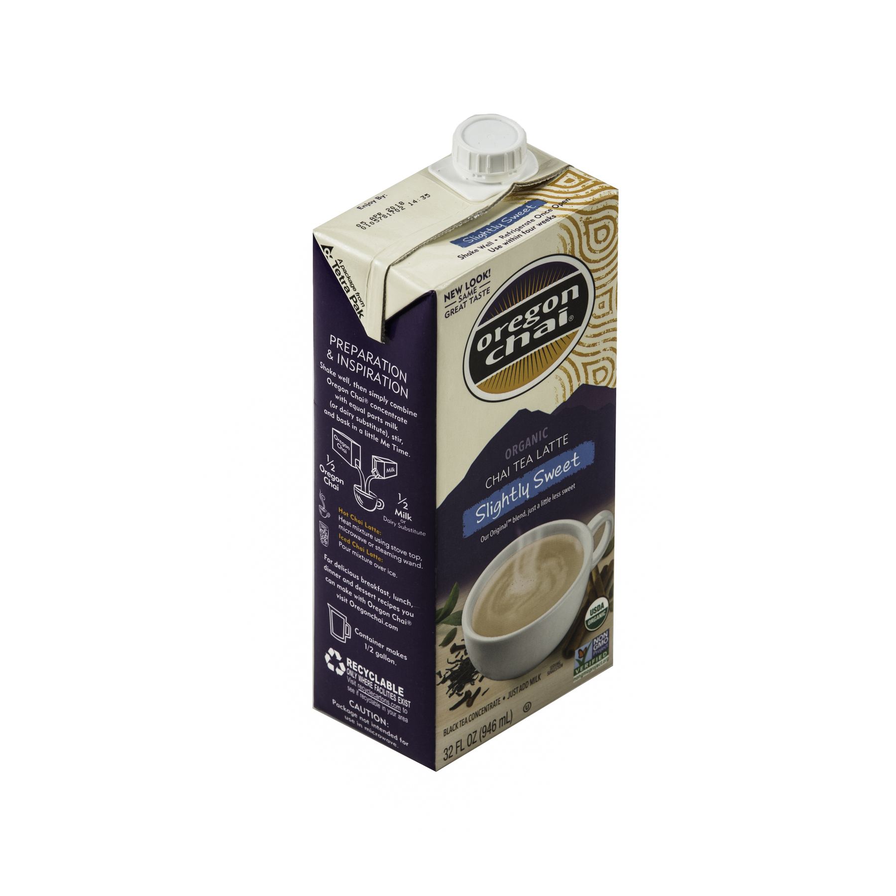 Oregon Chai Organic Slightly Sweet Original Chai Tea Lattte Concentrate, 13032, 32 Ounce -- 6 Per Case