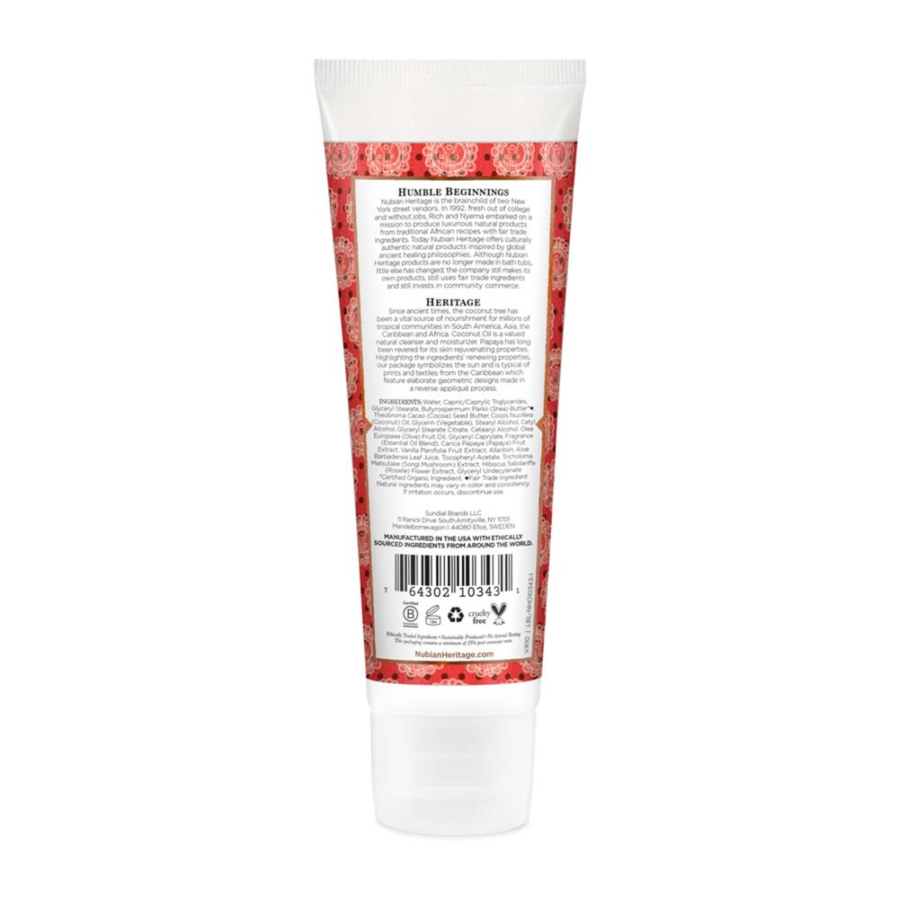 Nubian Heritage Coconut And Papaya Hand Cream, 4 Fluid Ounce -- 12 Per Case