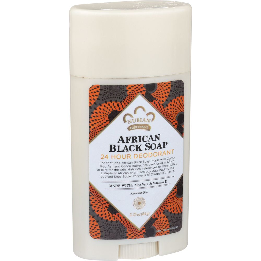 Nubian Heritage African Black Soap 24 Hour Deodorant, 2.25 Ounce