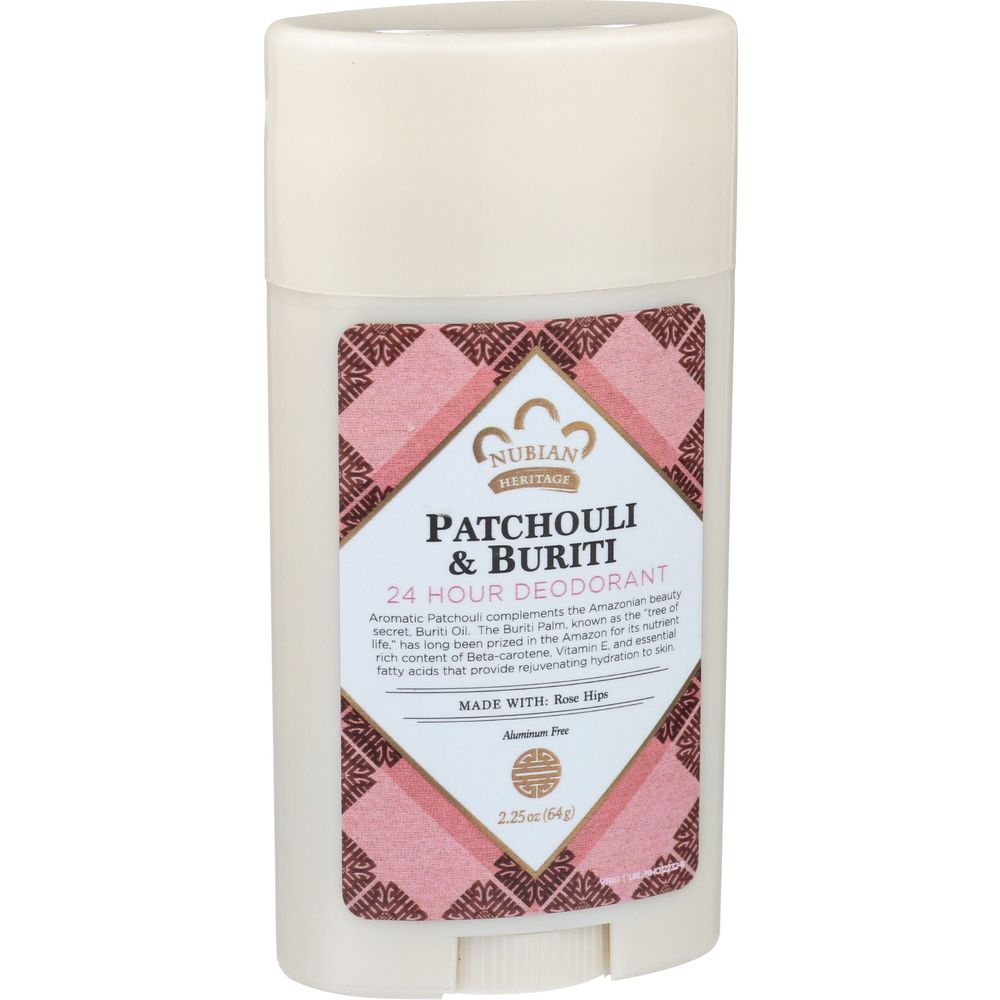 Nubian Heritage Patchouli and Buriti Deodorant, 2.25 Ounce -- 3 per case