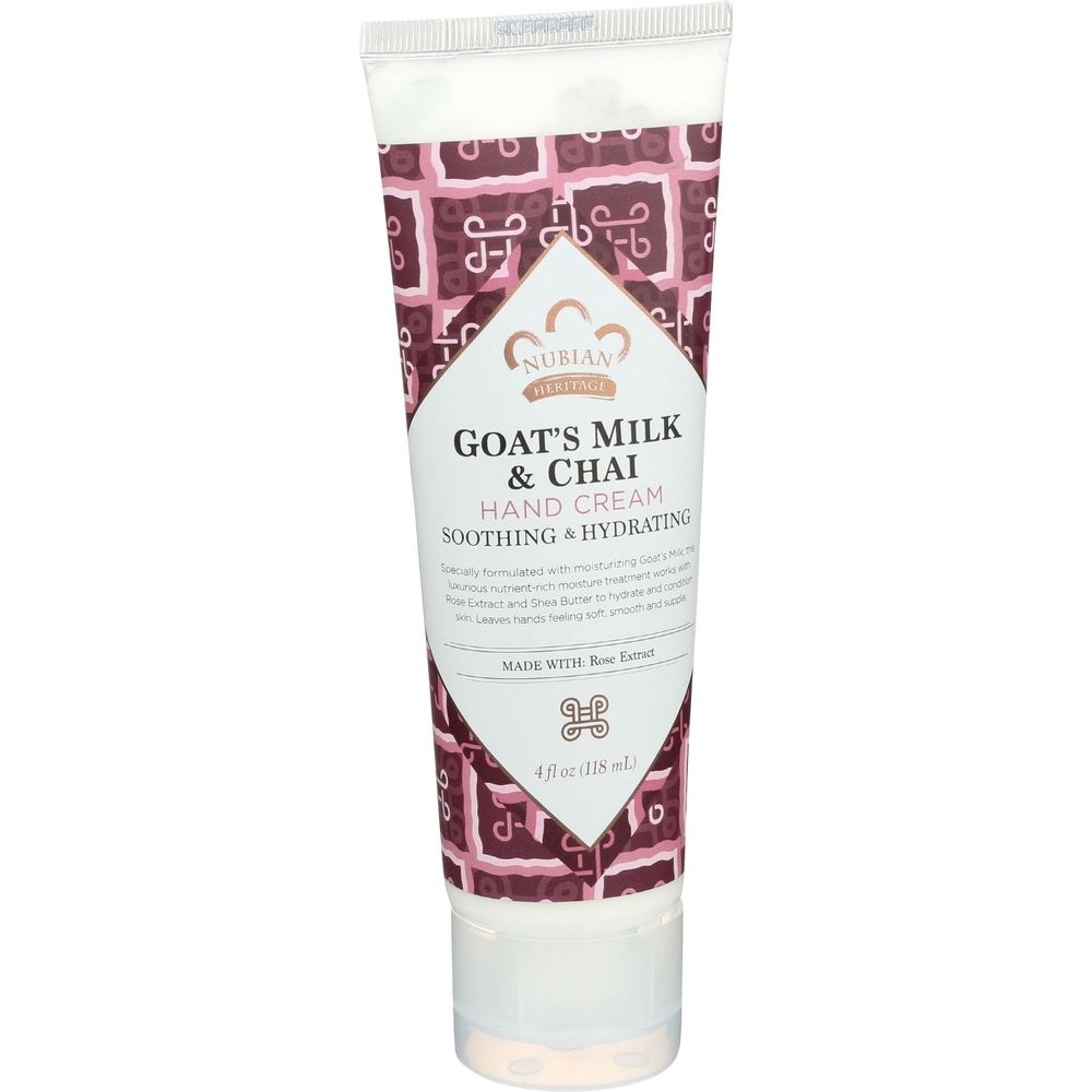 Nubian Heritage Goats Milk And Chai Hand Cream, 4 Ounce -- 3 Per Case