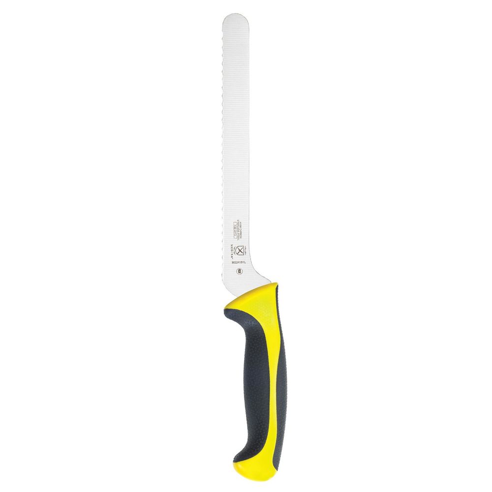 Mercer Culinary Millennia Colors Yellow Offset Wavy Edge Bread Knife, 8 Inch