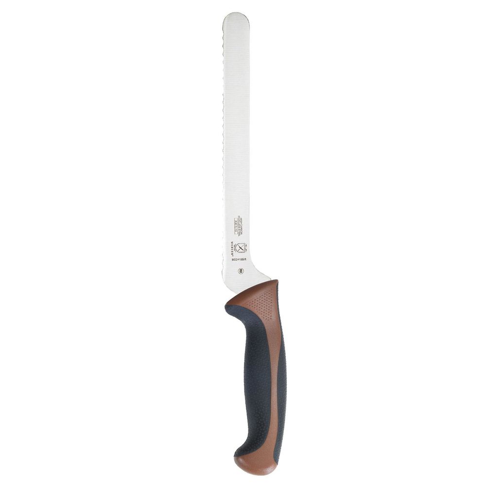 Mercer Culinary Millennia Colors Brown Offset Wavy Edge Bread Knife, 8 Inch