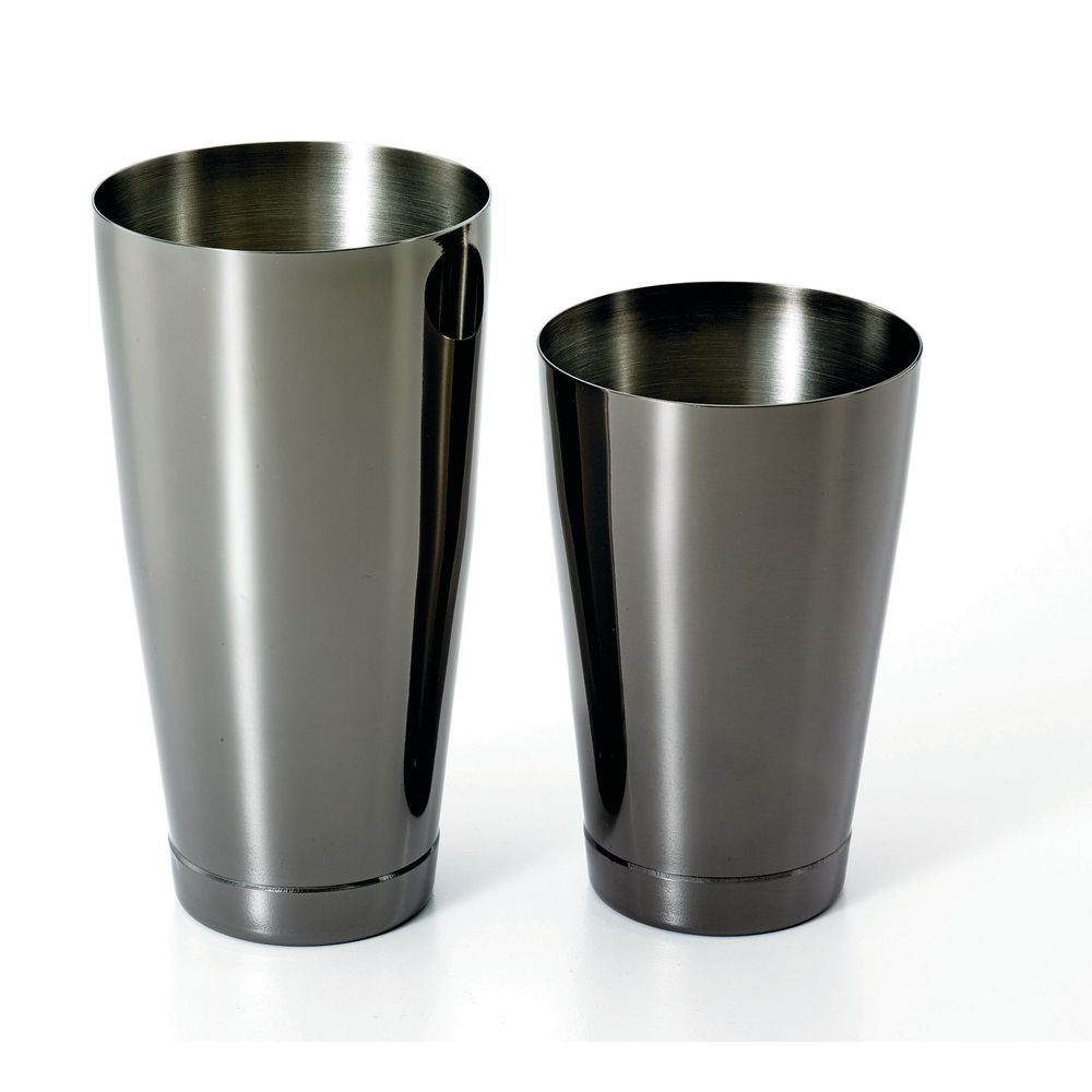 Barfly Gun Metal Black Shaker Cocktail Tin Set, 18 and 28 Ounce