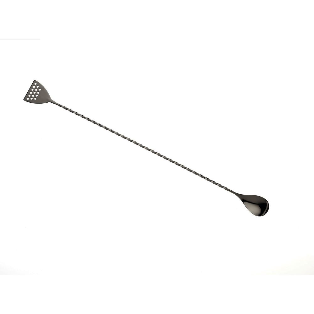 Barfly Gun Metal Black Bar Spoon With Strainer End, 15 3/4 Inch