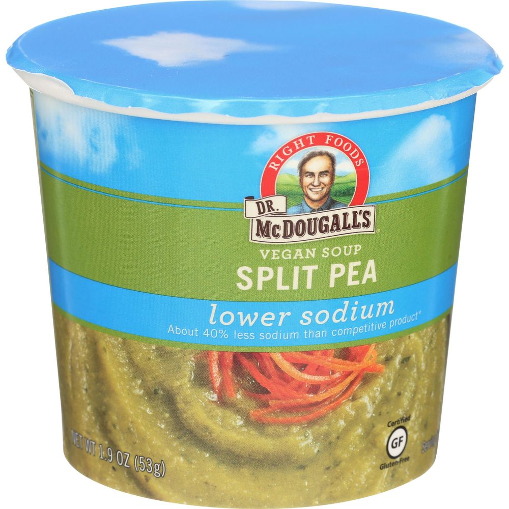 Dr. Mcdougall's Lower Sodium Split Pea Soup, 1.9 Ounce Cup -- 6 Per Case