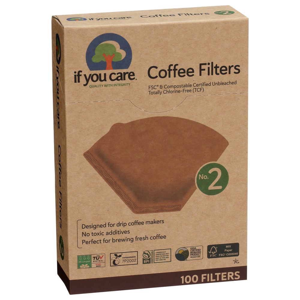 If You Care Number 2 Unbleached Coffee Filter, 100 Count -- 12 Per Case