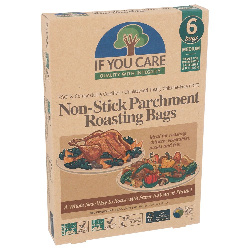 If You Care Medium Non Stick Parchment Roasting Bags, 6 Count -- 8 Per Case