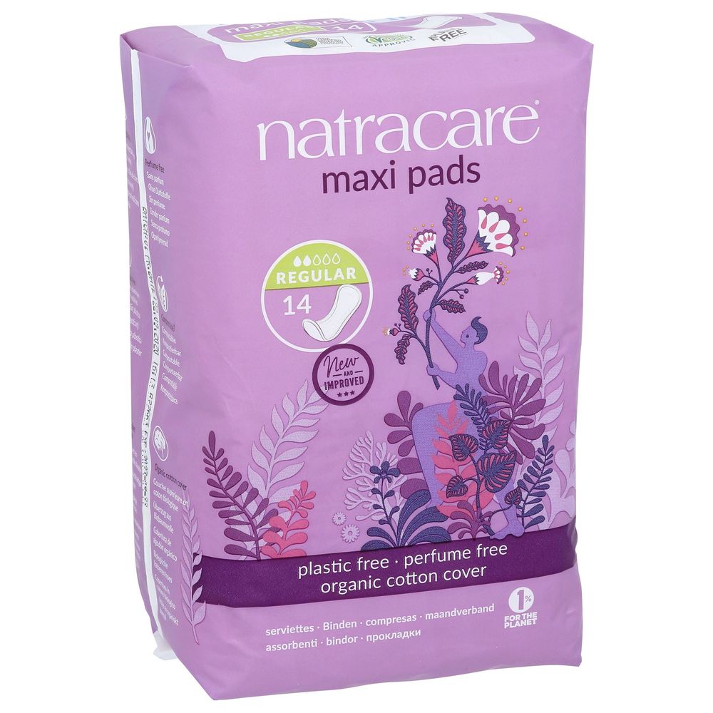 Natracare Regular Maxi Pad, 14 Count
