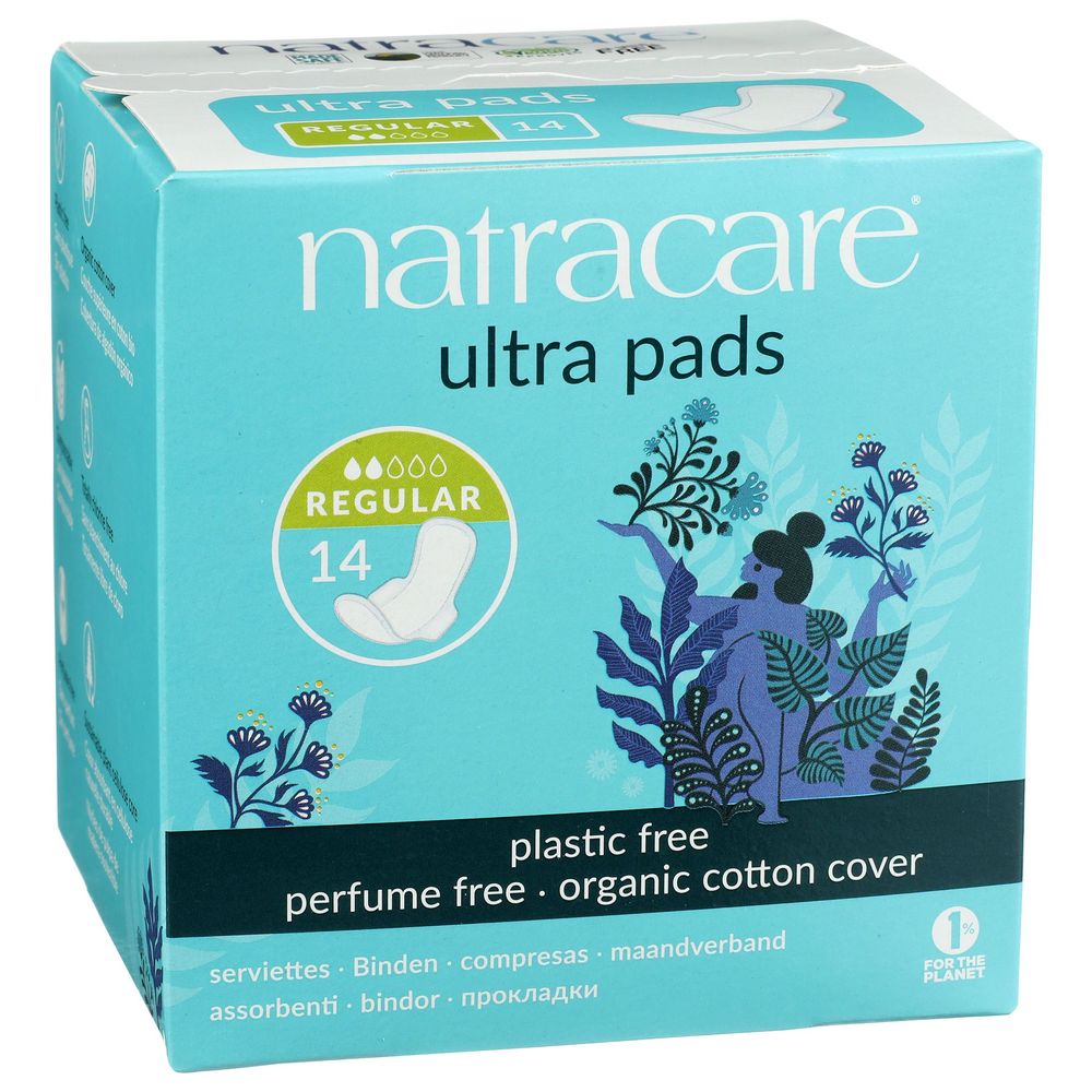 Natracare Regular Ultra Pad With Wings, 14 Count