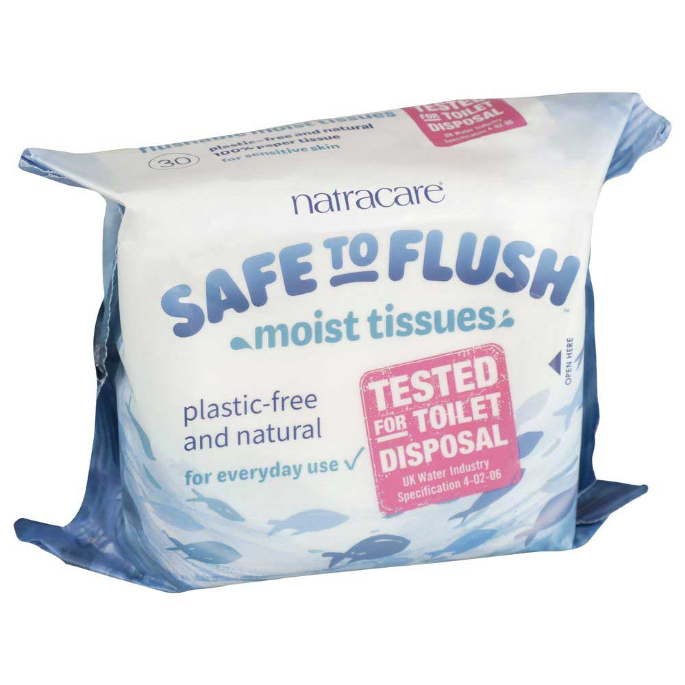 Natracare Safe To Flush Moist Toilet Tissue, 30 Count