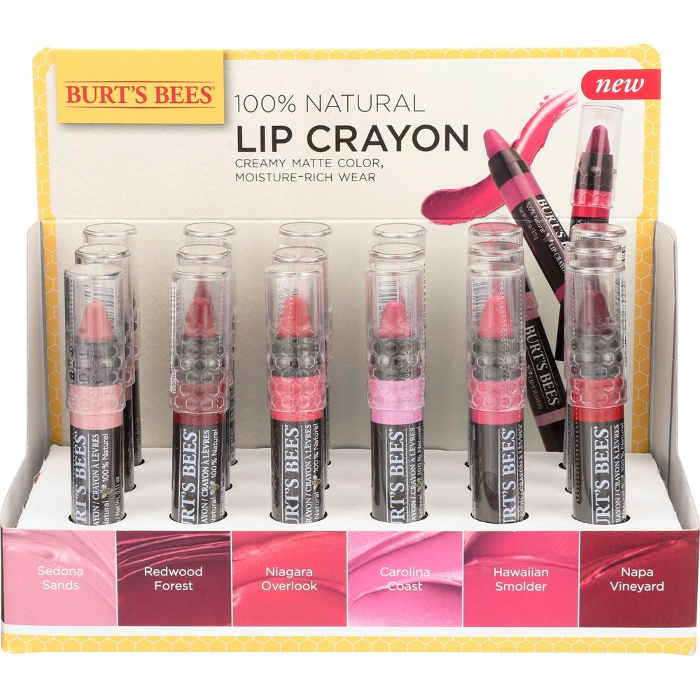 Burts Bees Natural Redwood Forest Moisturizing Matte Lip Crayon -- 3 Per Case