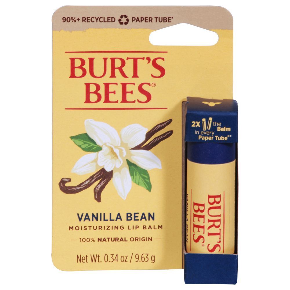 Burts Bees Vanilla Bean Moisturizing Lip Balm, 0.34 Ounce -- 6 per case