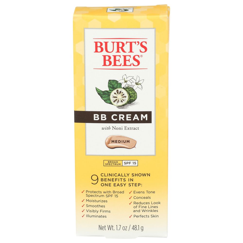 Burts Bees Medium Broad Spectrum SPF 15 BB Cream with Noni Extract , 1.7 Ounce