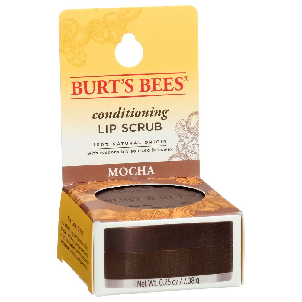 Burt's Bees Natural Conditioning Mocha Lip Scrub With Repurposed Coffee Grounds, 0.25 Ounce -- 4 Per Case
