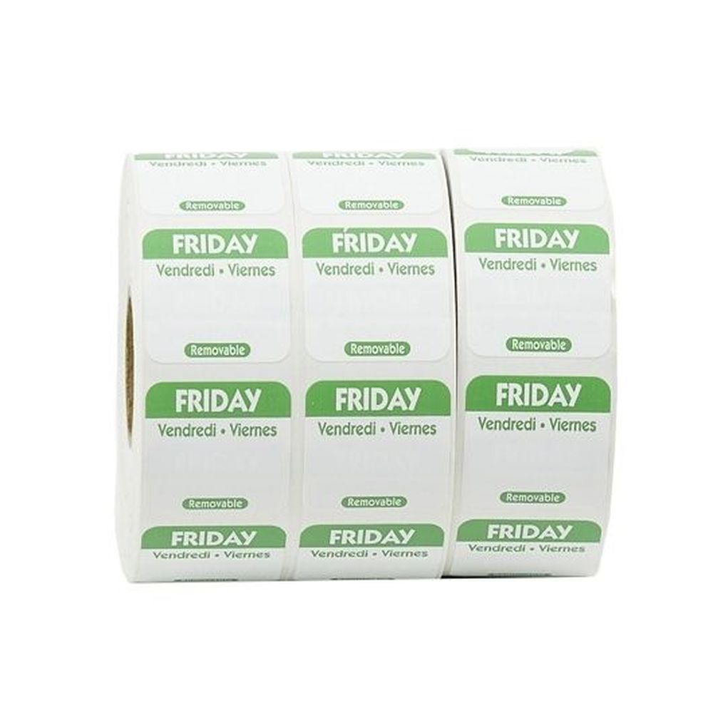 Ncco Removable Trilingual Friday Label Roll, 3 Count