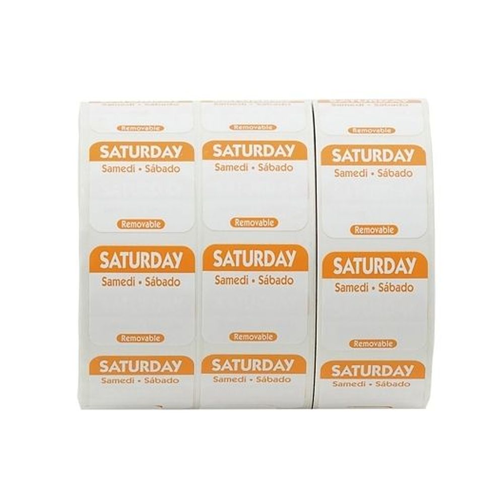 Ncco Removable Trilingual Saturday Label Roll, 3 Count