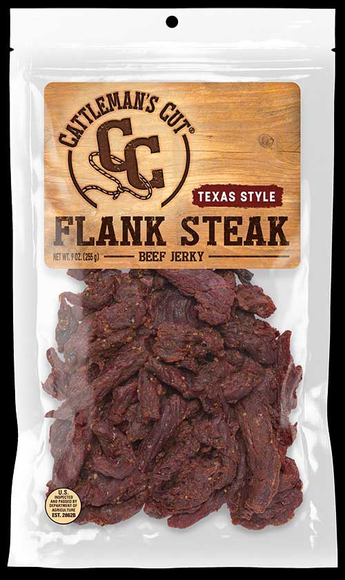 Cattlemens Texas Style Flank Steak Beef Jerky 9 Ounce 15 per case