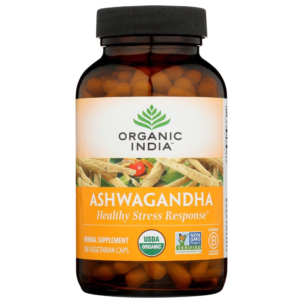 Organic India Ashwagandha Vegetarian Capsules, 180 Count