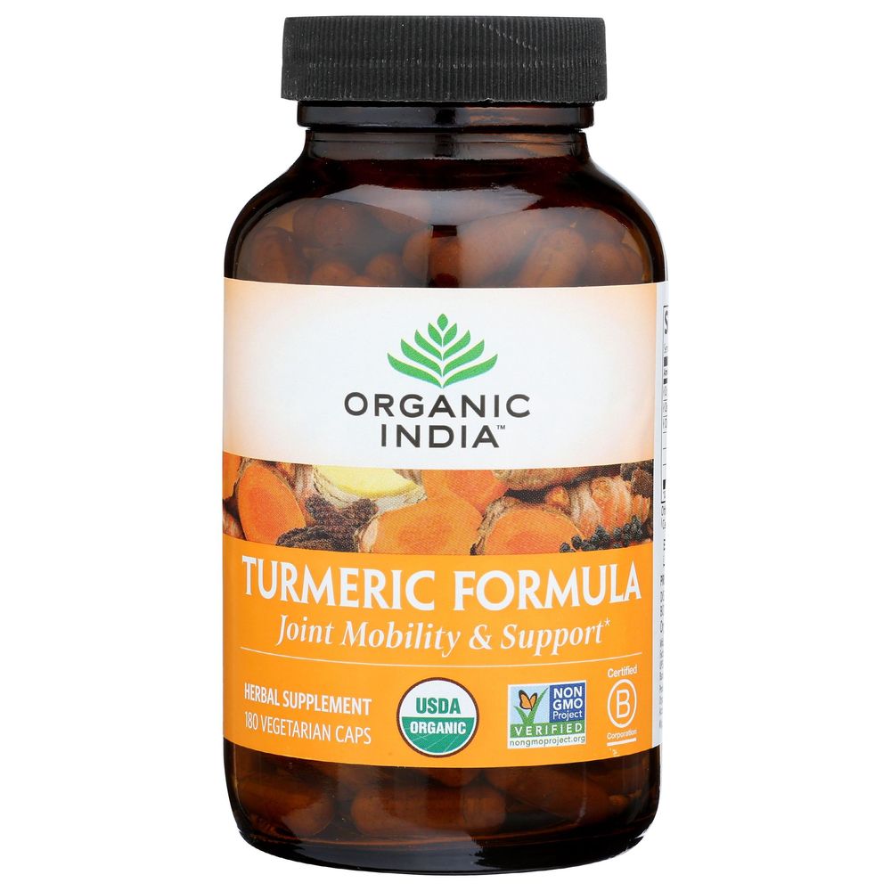 Organic India Turmeric Formula Vegetarian Capsules, 180 count