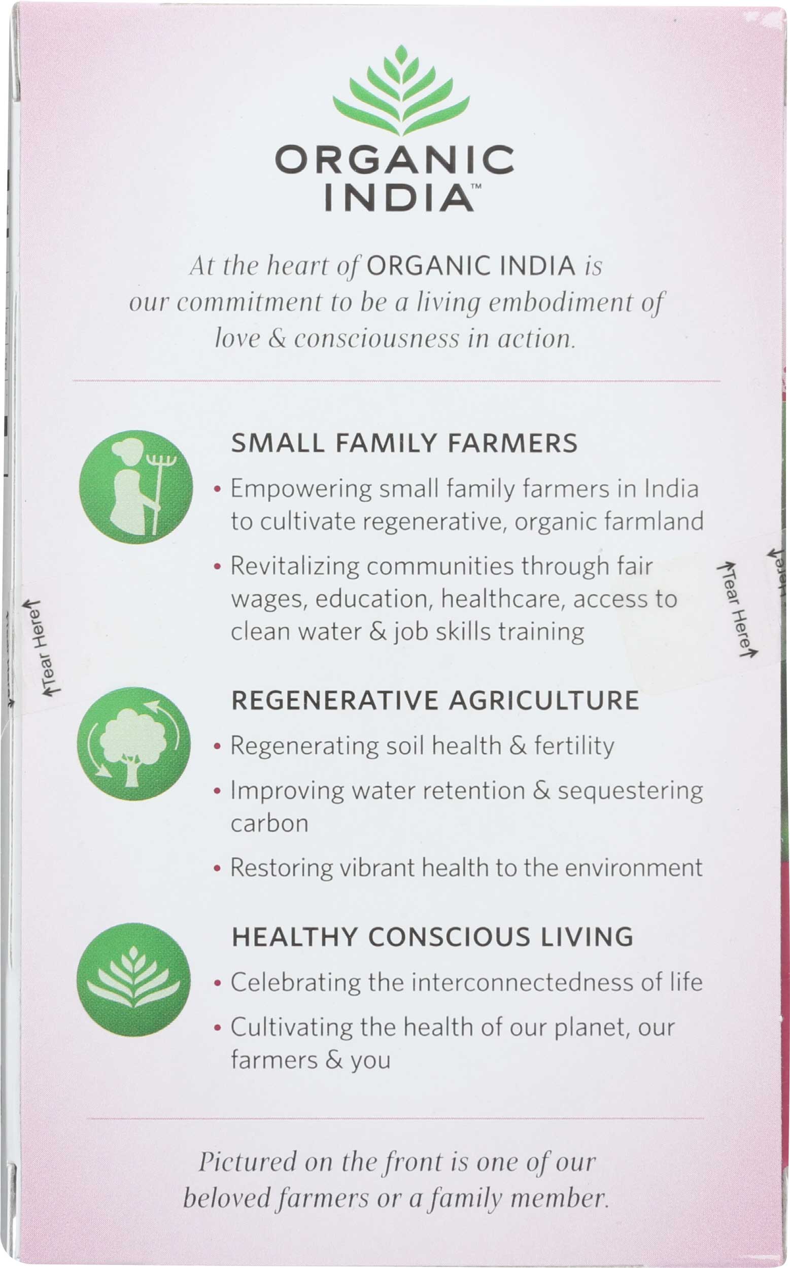 Organic India Tulsi Infusion Hibiscus Tea, 18 Tea Bags Count -- 6 Per Case