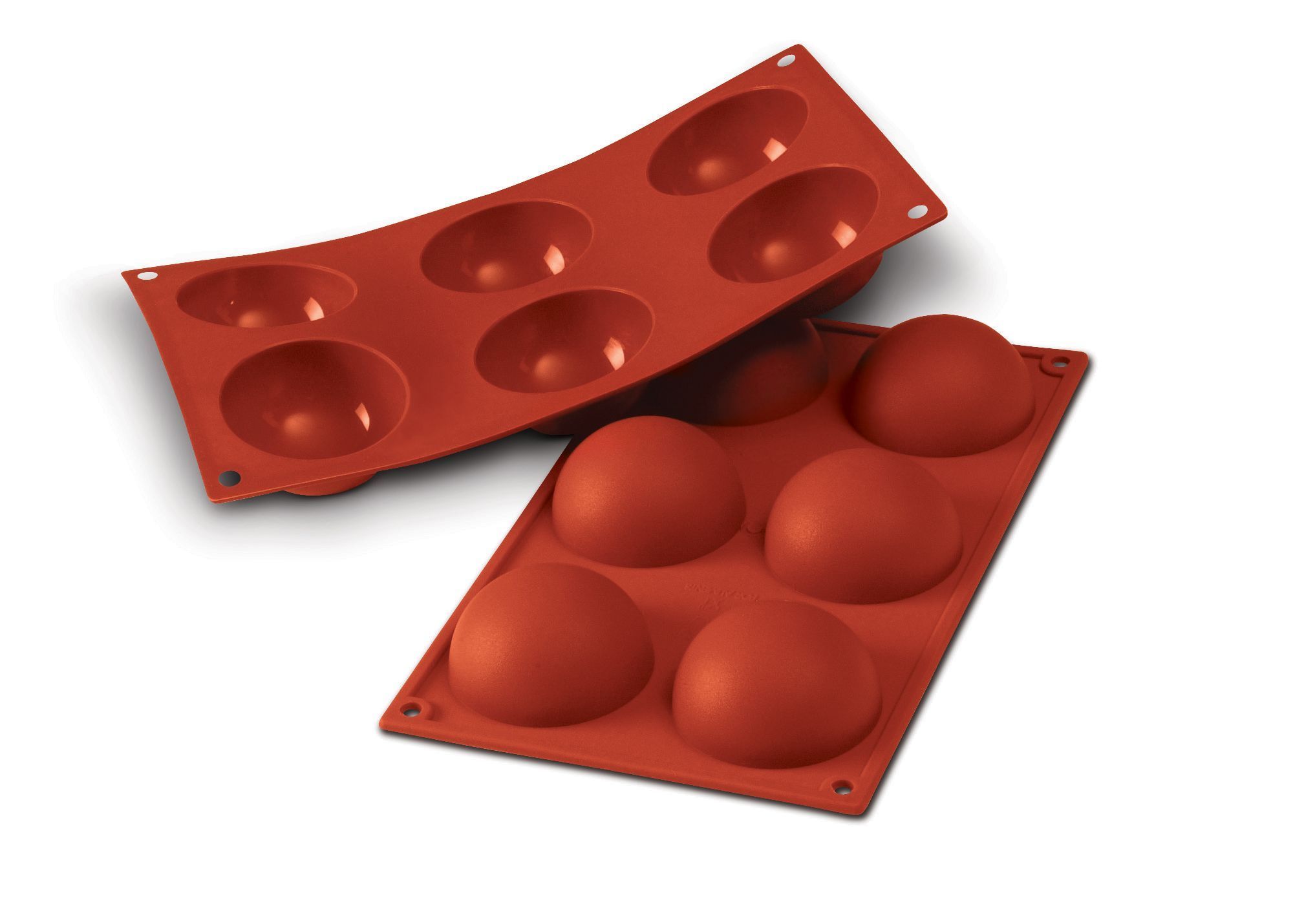 Silikomart Siliconflex Alimentary Silicone 6 Cavities Half-sphere Mold, 2.76 Inch X 1.38 Inch Height Cavity