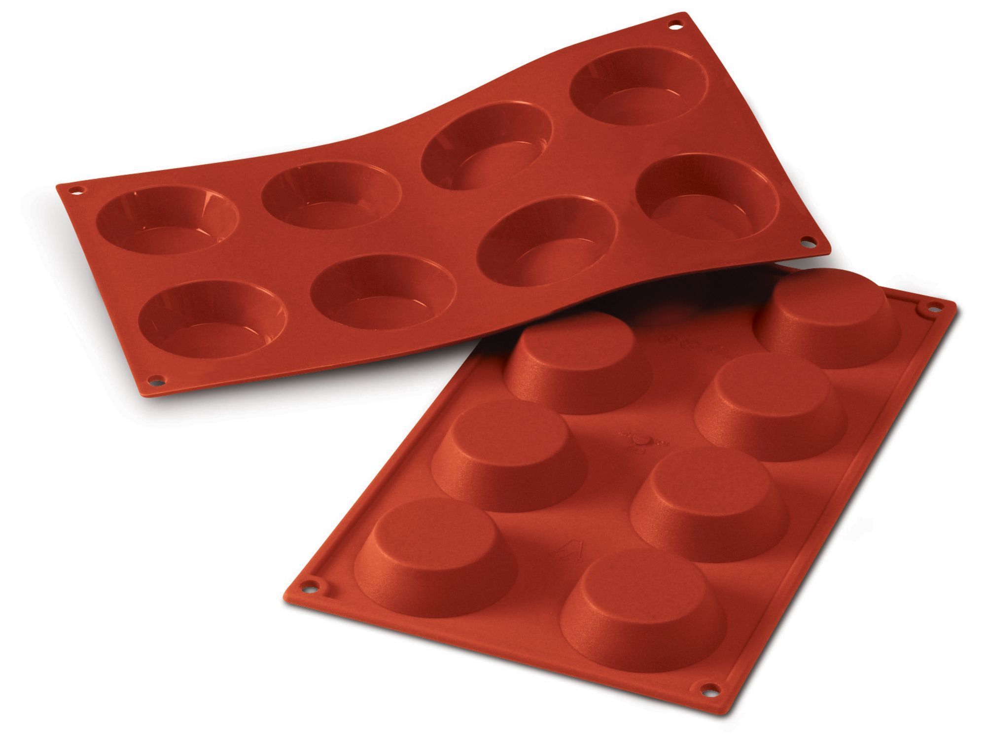Silikomart Siliconflex Alimentary Silicone 8 Cavities Tartlet Mold, 2.36 Inch X 0.67 Inch Height Cavity