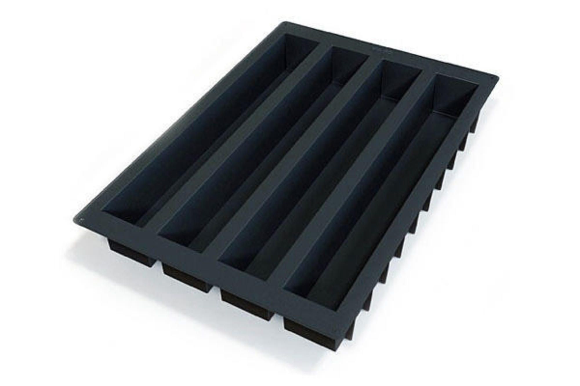 Silikomart Black Silicone 8 Cavities Tronco Mold, 24 X 16 X 3 Inch
