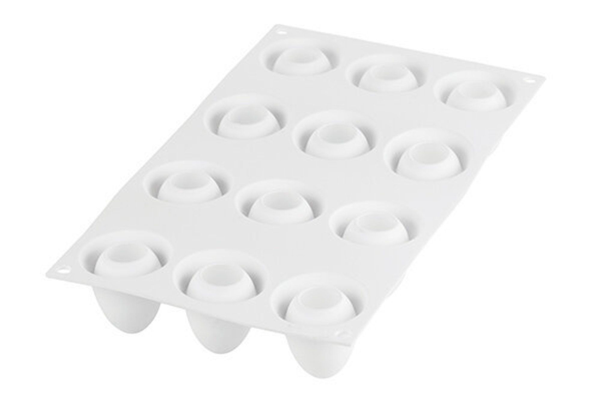 Silikomart Curveflex Silicone 12 Cavities Egg Mold, 1 19/32 Inch X 1 27/32 Inch Height Cavity
