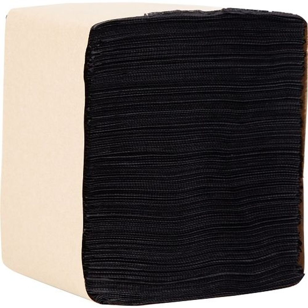 Paterson Plain Black 2 Ply Beverage Napkin, 9 x 9 inch - 3200 per case