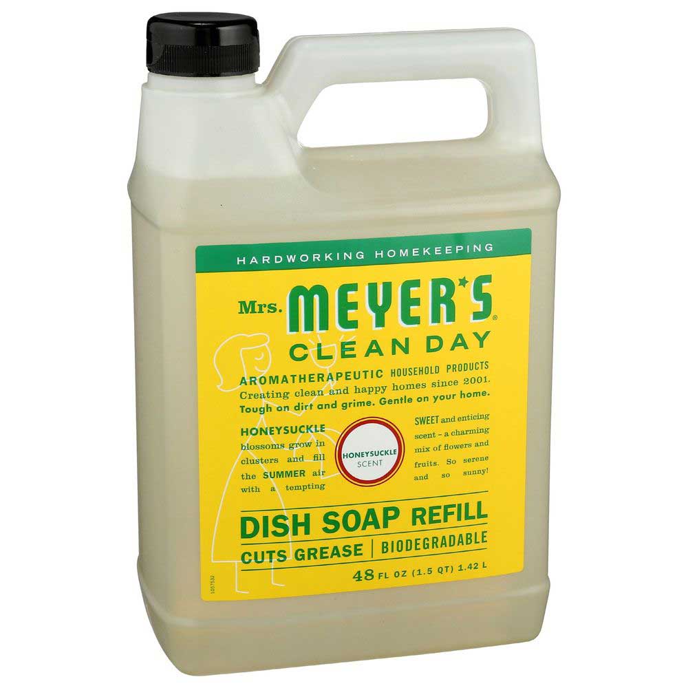 Mrs. Meyer's Clean Day Honeysuckle Scent Dish Soap Refill, 48 Fluid Ounce -- 6 Per Case