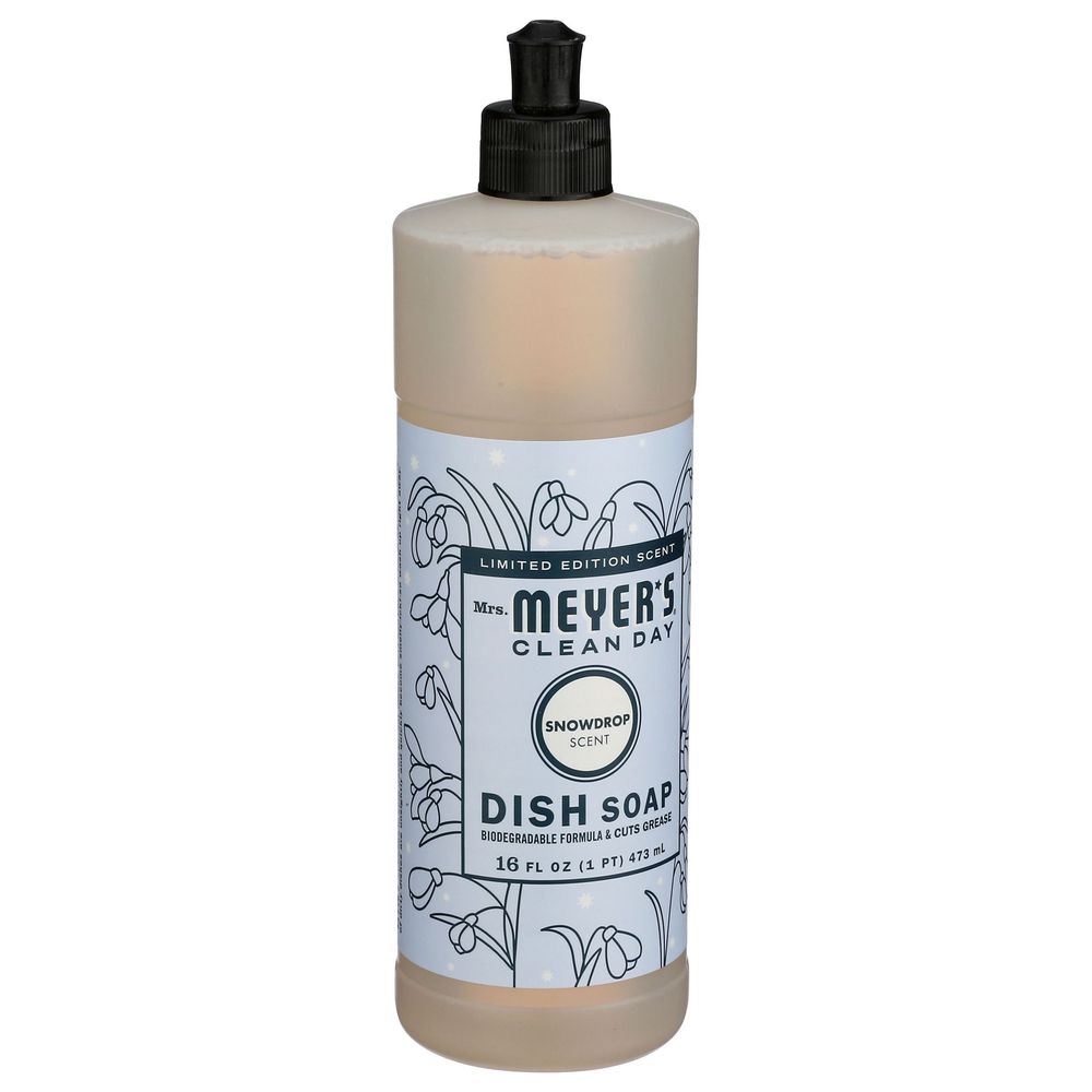 Mrs. Meyer's Clean Day Snow Drop Liquid Dish Soap, 16 Fluid Ounce -- 6 Per Case