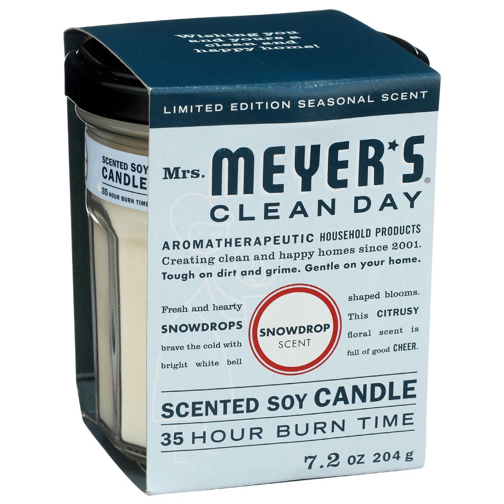 Mrs. Meyer's Clean Day Snow Drop Soy Candle, 7.2 Ounce -- 6 Per Case