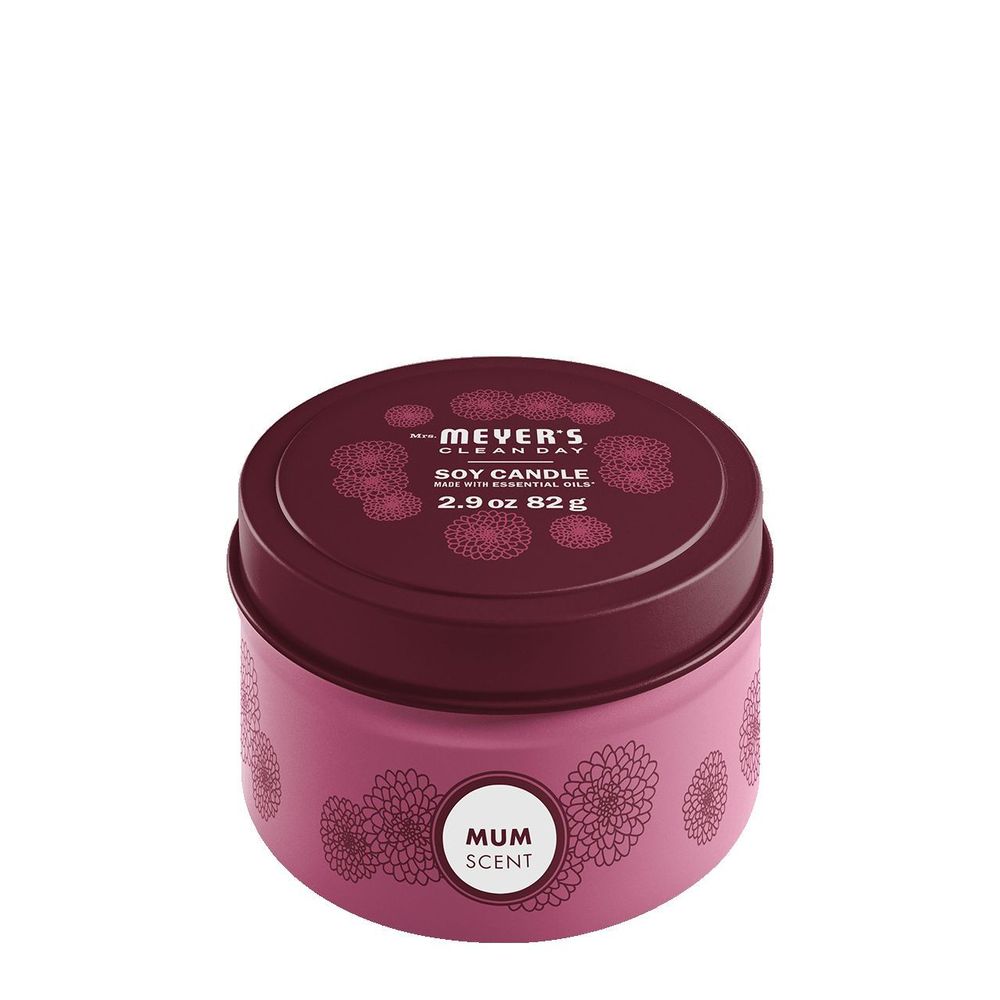 Mrs Meyers Clean Day Mum Tin Candle, 2.9 Ounce -- 8 Per Case