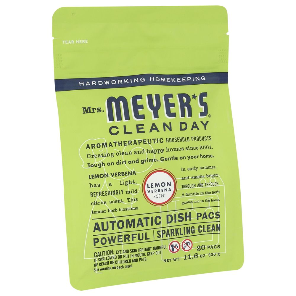 Mrs. Meyer's Clean Day Lemon Verbena Scent Automatic Dish Packs, 12.7 Ounce -- 6 Per Case