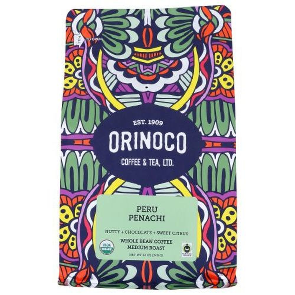 Orinoco Peru Penachi Medium Roast Whole Bean Coffee, 12 Ounce -- 6 Per Case