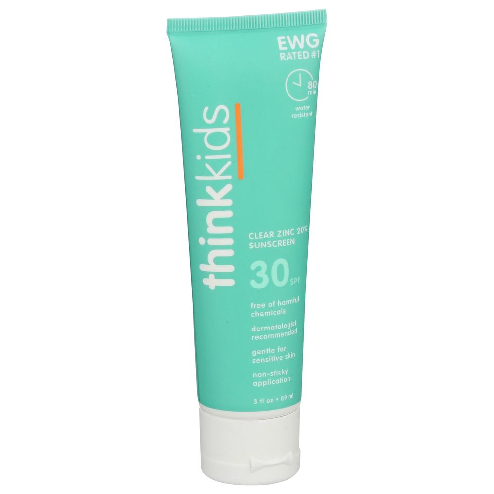 Thinksport Spf30 Clear Zinc Sunscreen For Kids, 3 Fluid Ounce