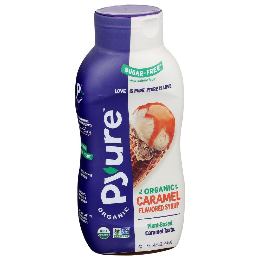 Pyure Organic Caramel Flavored Syrup, 14 Fluid Ounce -- 6 Per Case