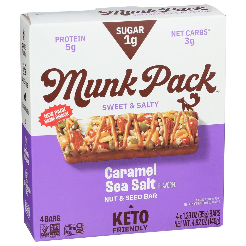 Munk Pack Caramel Sea Salt Nut And Seed Bar, 4.92 Ounce -- 6 Per Case