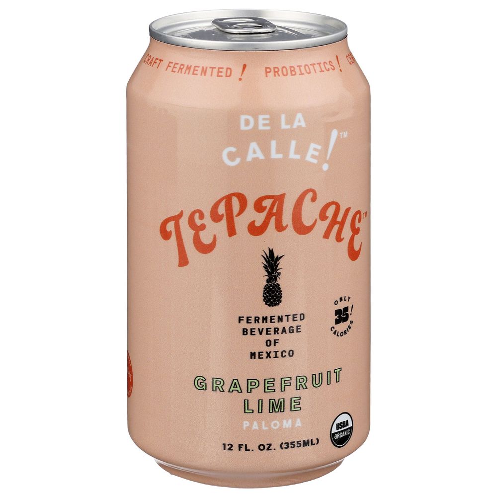 De La Calle Tepache Organic Grapefruit Lime Probiotic Fermented Beverage, 12 Fluid Ounce -- 12 Per Case