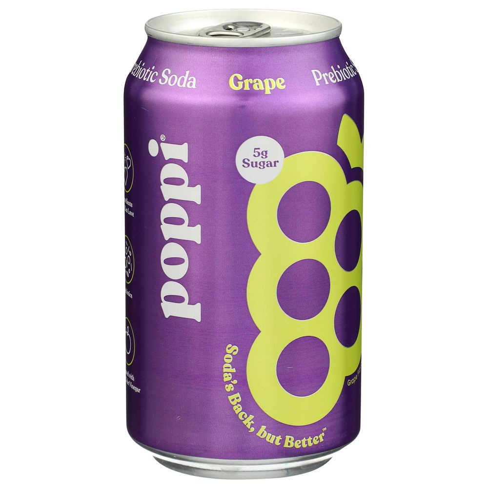 Poppi Grape Prebiotic Soda, 12 Fluid Ounce -- 12 Per Case