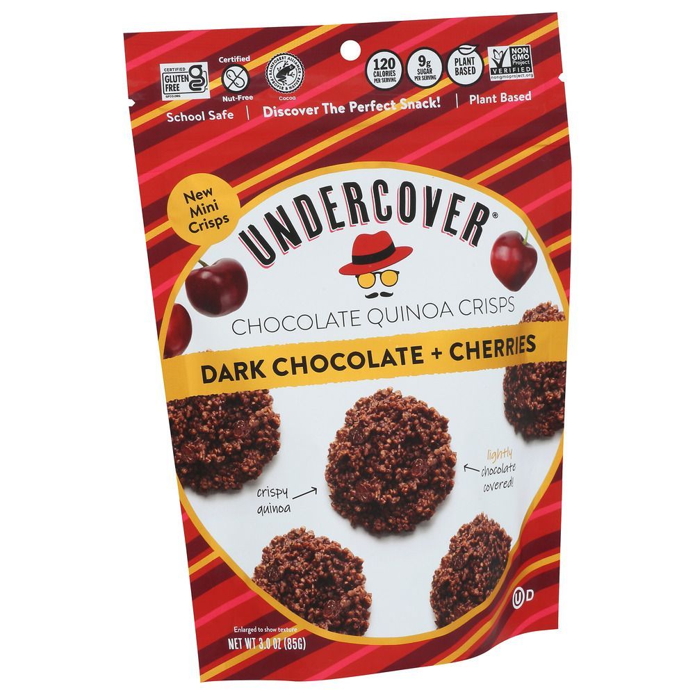 Undercover Dark Chocolate Cherries Quinoa Crisps, 3 Ounce -- 12 Per Case