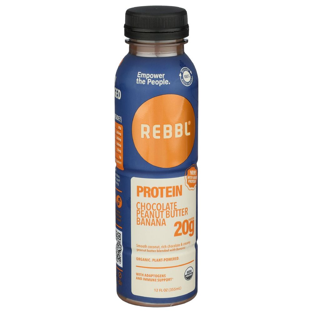 Rebbl Chocolate Peanut Butter Banana Protein Supplement, 12 Fluid Ounce -- 12 Per Case