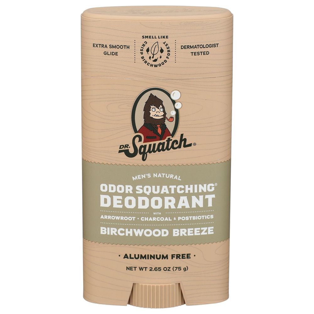 Dr. Squatch Birchwood Breeze Odor Squatching Deodorant, 2.65 Ounce