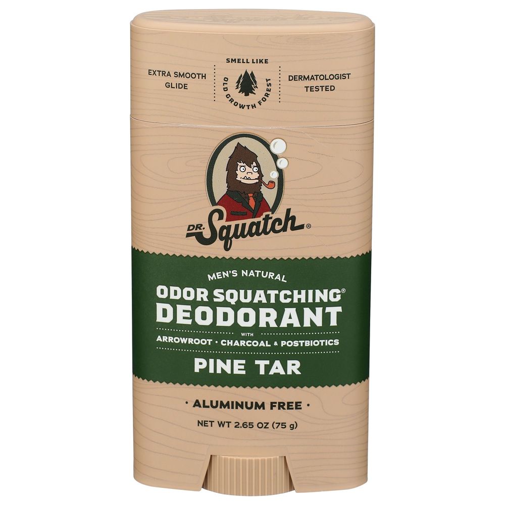 Dr. Squatch Pine Tar Odor Squatching Deodorant, 2.65 Ounce