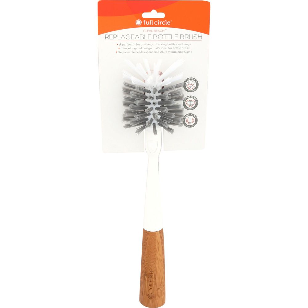 Full Circle Clean Reach Replaceable Bottle Brush, 2.36 X 2.36 X 11.41 Inch -- 6 Per Case
