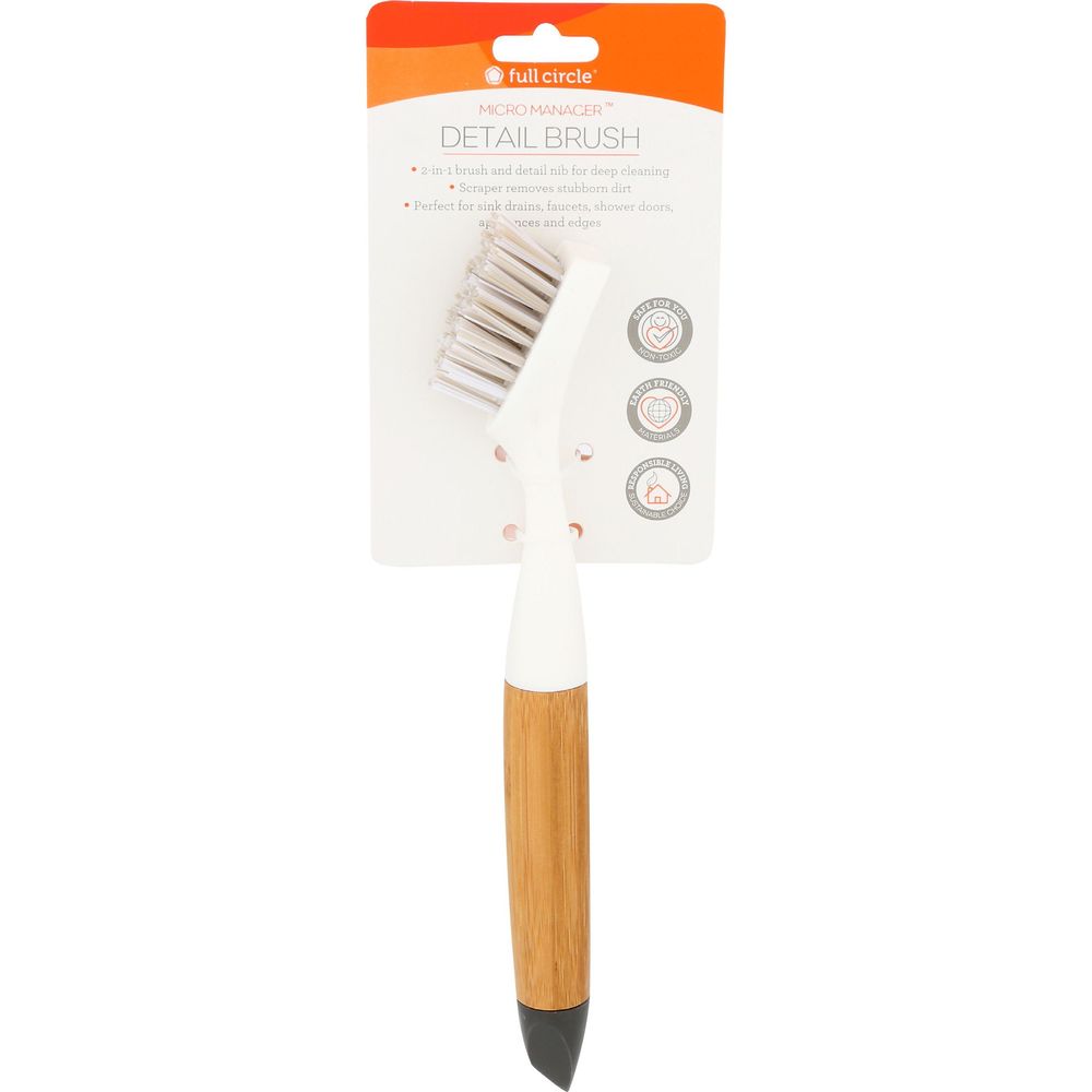 Full Circle Micro Manager White Detail Brush, 7.68 X 0.98 X 0.79 Inch -- 6 Per Case