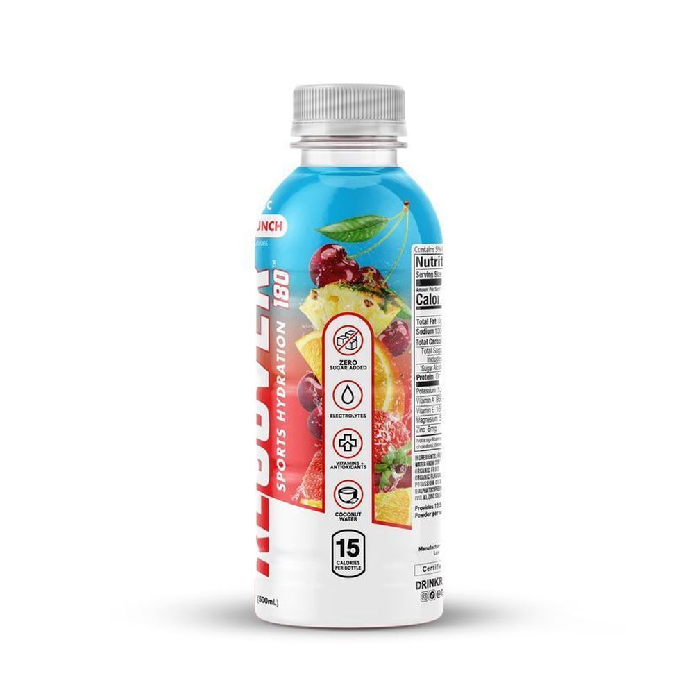 Recover 180 Organic Fruit Punch Sports Hydration Drink, 16 Fluid Ounce -- 12 Per Case