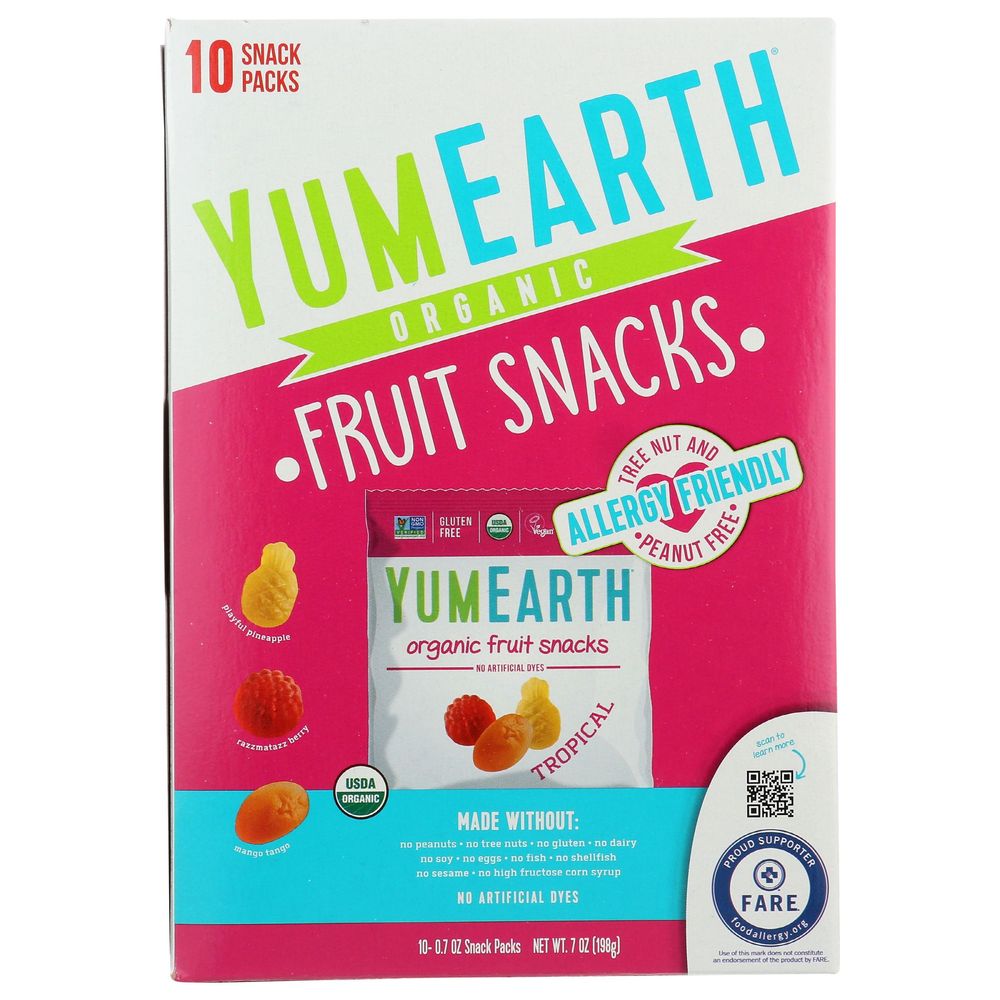 Yumearth Organic Tropical Fruit Snacks, 7 Ounce -- 6 per case