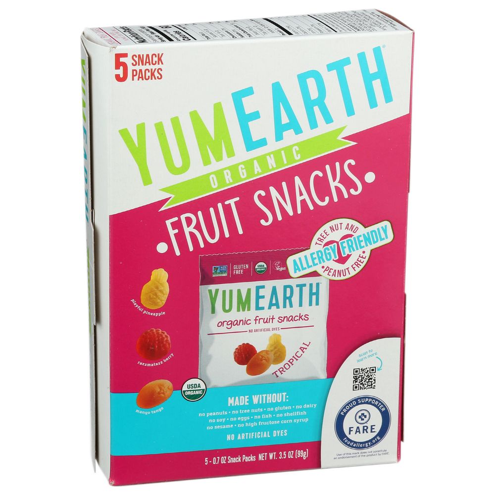 Yumearthorganic Tropical Fruit Snack, 3.5 Ounce -- 6 Per Case